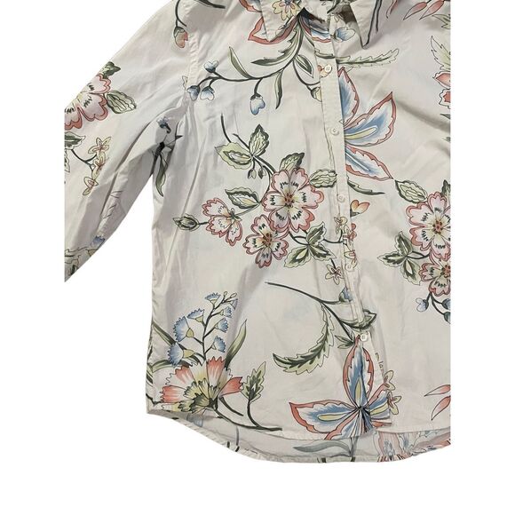 Ralph Lauren Women Spring Floral Print Beige Button Down Shirt Sz XL - Picture 7 of 10